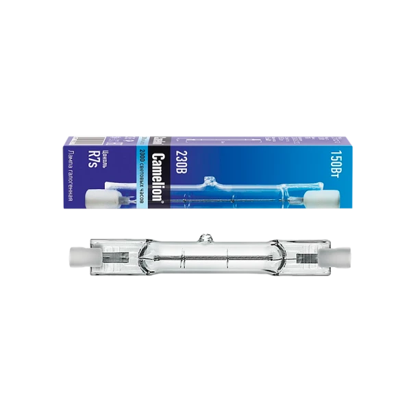 Лампа галогенная Camelion R7s 150W 220V трубка J78 прозрачная (1/50/500)