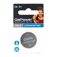 Батарейка GoPower CR2412 BL1 Lithium 3V (1/5/500)