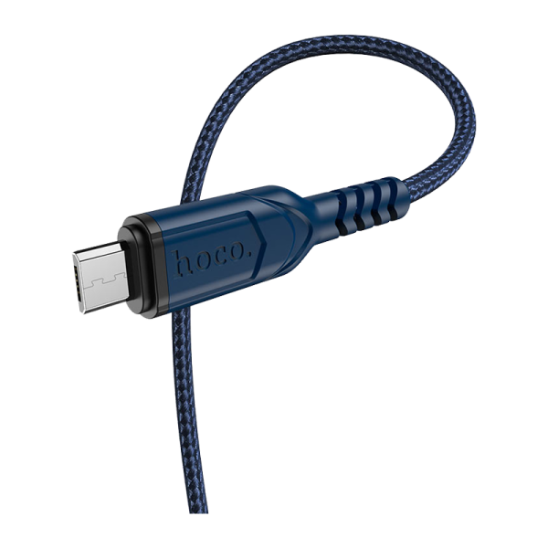Кабель HOCO X59 USB (m)-microUSB (m) 1.0м 2.4A нейлон синий (1/30/300)