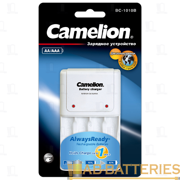 З/У для аккумуляторов Camelion BC-1010B AA/AAA 2 слота (1/8/32/576)