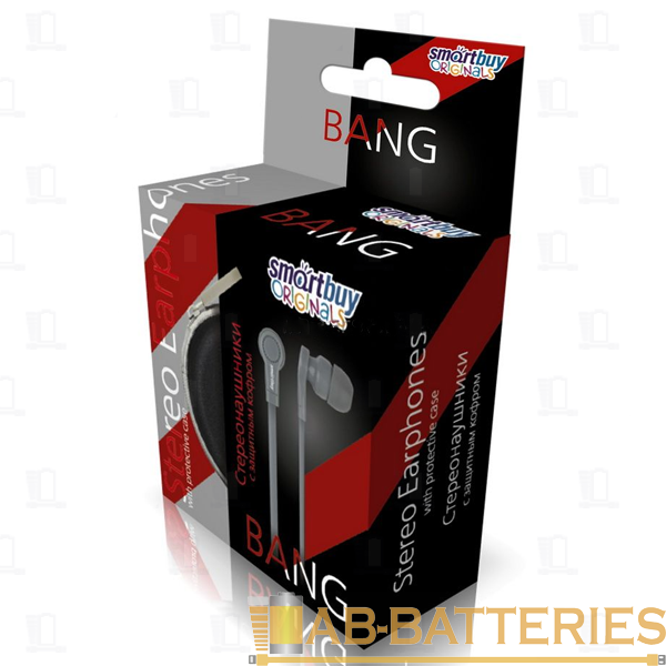Наушники внутриканальные Smartbuy BANG серый с защитным кофром (1/100)