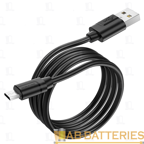 Кабель Borofone BX55 USB (m)-microUSB (m) 1.0м 2.4A силикон черный (1/360)