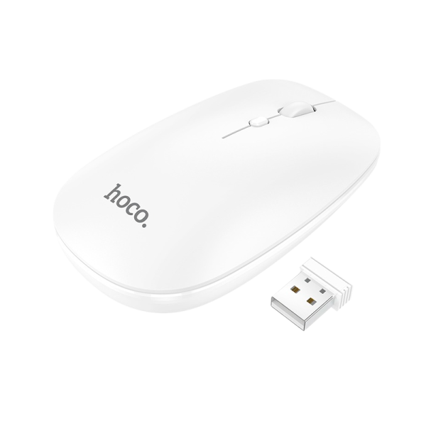 Мышь беспроводная HOCO GM15 классическая USB белый (1/11/110)