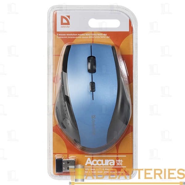 Мышь беспроводная Defender MM-365 Accura классическая USB синий (1/40)