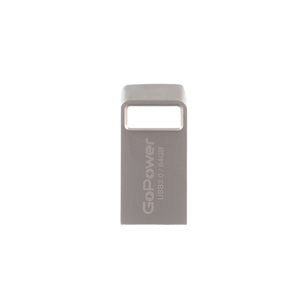 Флеш-накопитель GoPower MINI 64GB USB3.0 металл серебряный (1/50/1000)