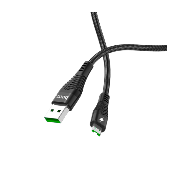 Кабель HOCO U53 USB (m)-microUSB (m) 1.2м 4.0A нейлон черный (1/22/220)
