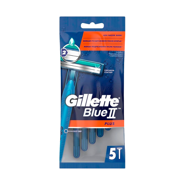 Бритва Gillette Blue II Plus 2 лезвия пластиковая ручка на карте ENG 48шт. (48/576)