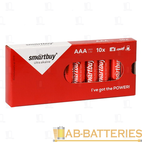 Батарейка Smartbuy LR03 AAA BOX10 Alkaline 1.5V (10/800)
