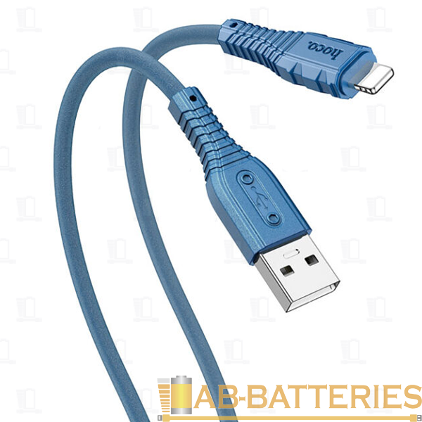 Кабель HOCO X67 USB (m)-Lightning (m) 1.0м 2.4A силикон синий (1/31/310)