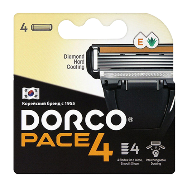 Сменные кассеты DORCO PACE4 FRA1040 4 лезвия 4шт. (цена за 1 шт) (4/24)