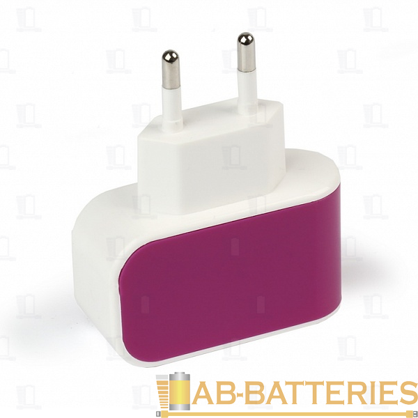 Сетевое З/У Smartbuy Color Charge Combo 1USB 2.0A с кабелем microUSB фиолетовый (1/100)