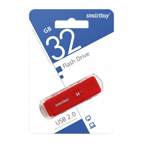 Флеш-накопитель Smartbuy Dock 32GB USB2.0 пластик красный