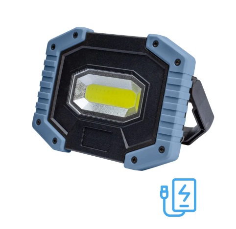 Фонарь прожектор Космос 701Lit 5W LED+COB от аккумулятора 3 режима + power bank черный (1/24/48)