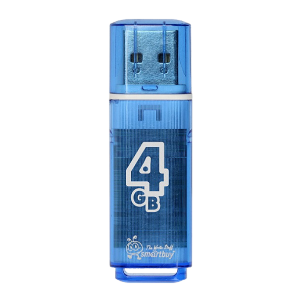 Флеш-накопитель Smartbuy Glossy 4GB USB2.0 пластик синий