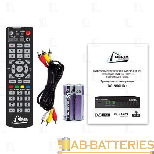 Приставка для цифрового ТВ Без бренда Delta DS-750HD+ DVB-T/T2 металл черный (1/60)