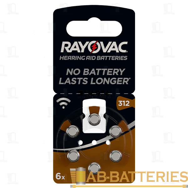 Батарейка Rayovac ACOUSTIC ZA312 BL6 Zinc Air 1.45V 0%Hg (6/60/600)