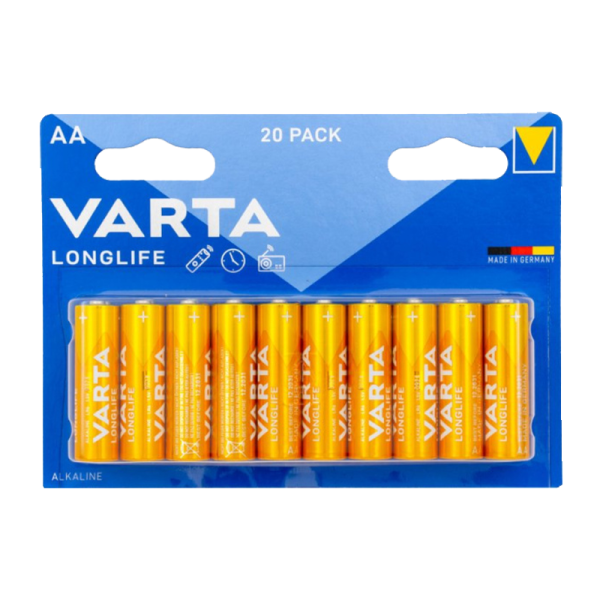 Батарейка Varta LONGLIFE LR6 AA BL20 Alkaline 1.5V (4106) (20/200)