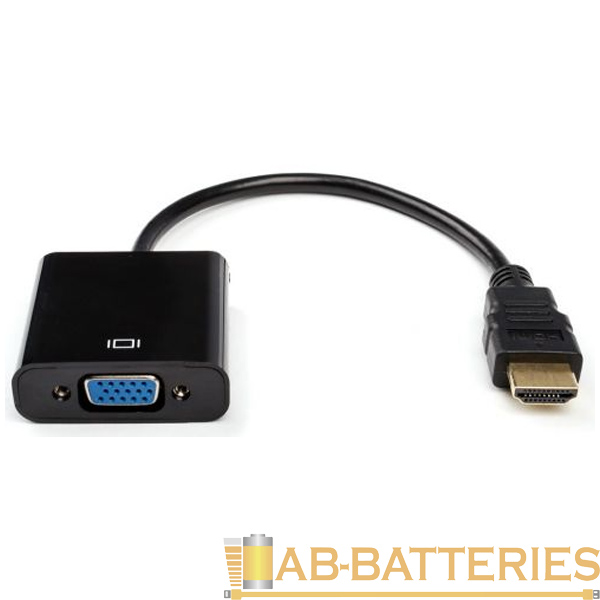 Переходник GoPower HDMI (m)-VGA (f) с питанием со звуком черный (1/200)