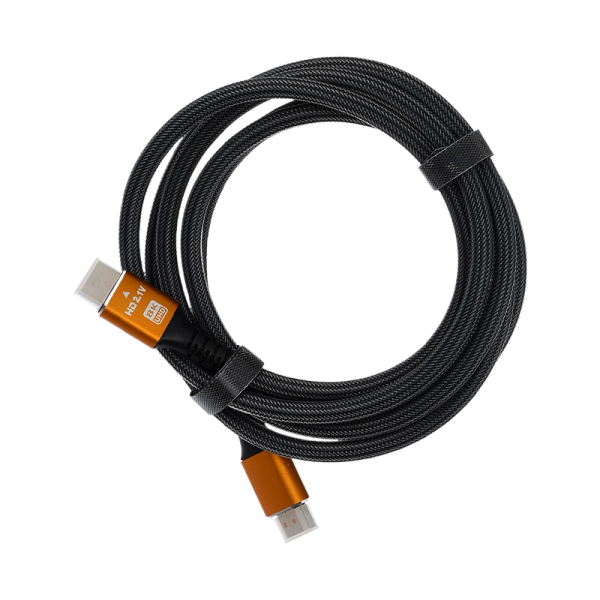 Кабель GoPower Ultra High Speed HDMI (m)-HDMI (m) 2.0м нейлон ver.2.1 8K 60Hz серый в пакете (1/150)