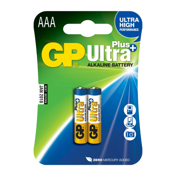 Батарейка GP ULTRA PLUS LR03 AAA BL2 Alkaline 1.5V (2/20/160) R