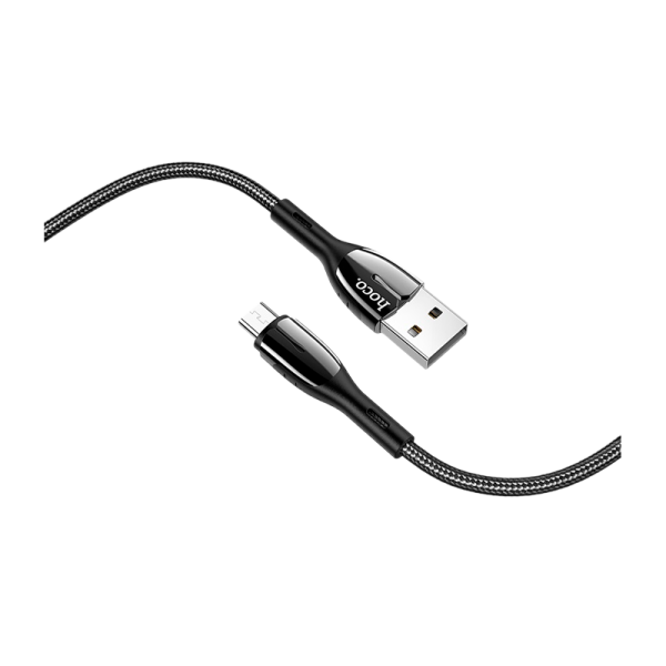 Кабель HOCO U89 USB (m)-microUSB (m) 1.2м 2.4A ткань черный (1/22/220)