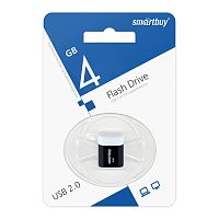 Флеш-накопитель Smartbuy Lara 4GB USB2.0 пластик черный