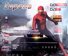 Приставка для цифрового ТВ ЕВРОПА T9000Pro DVB-T/T2 металл черный (1/60)