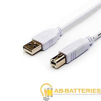 Кабель Atcom USB (m)-USB B (m) 0.8м силикон стаб.напр. белый (1/10/500)