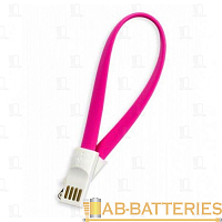 Кабель Smartbuy iK-502m USB (m)-Lightning (m) 0.2м 2.1A силикон розовый (1/500)