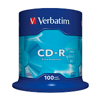 Диск CD-R Verbatim DL 700MB 52x 100шт. cake box (100/400)