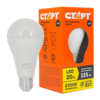 Лампа светодиодная Старт GLS E27 20W 3000К 220V груша Eco матовая (1/10/100)