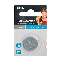 Батарейка GoPower CR2032 BL1 Lithium 3V (1/50/2000)