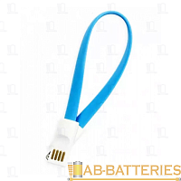 Кабель Smartbuy iK-502m USB (m)-Lightning (m) 0.2м 2.1A силикон синий (1/500)