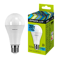 Лампа светодиодная Ergolux A65 E27 20W 4500К 180-240V груша ЛОН (1/10/100)