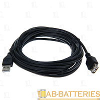 Кабель Smartbuy K-851 USB (m)-USB (f) 5.0м силикон черный (1/100)