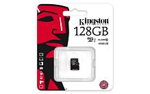Карта памяти microSD Kingston 128GB Class10 UHS-I (U1) 45 МБ/сек без адаптера