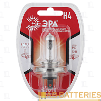 Лампа галогенная ЭРА H4 P43t 60/55W 12V +50% (1/10)