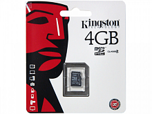 Карта памяти microSD Kingston 4GB Class4 4 МБ/сек без адаптера