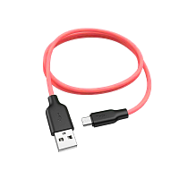 Кабель HOCO X21 Plus USB (m)-microUSB (m) 2.0м 2.4A силикон черный красный (1/28/168)