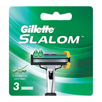 Сменные кассеты Gillette Slalom Plus (Vector+) 2 лезвия 3шт. (цена за 1 шт) (3/30)
