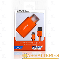 Сетевое З/У Smartbuy SATELLITE Combo 1USB 1.0A с кабелем microUSB оранжевый (1/60)