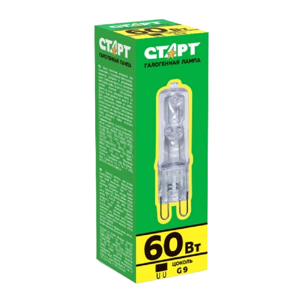Лампа галогенная Старт G9 60W 220V капсула прозрачная