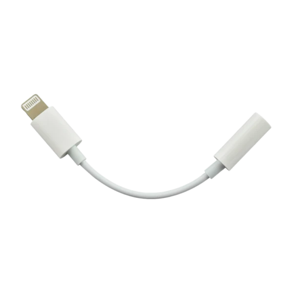 Переходник AUX Без бренда JH-001 Jack 3.5mm (f)-Lightning (m) пластик белый