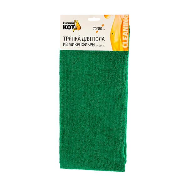 Тряпка для пола Рыжий кот M-02F-XL 70х80см микрофибра зеленый (1/5/50)