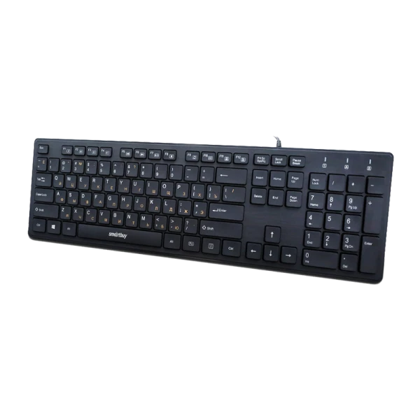 Клавиатура проводная Smartbuy 232 ONE классическая USB 1.5м с USB хабами черный (1/20)