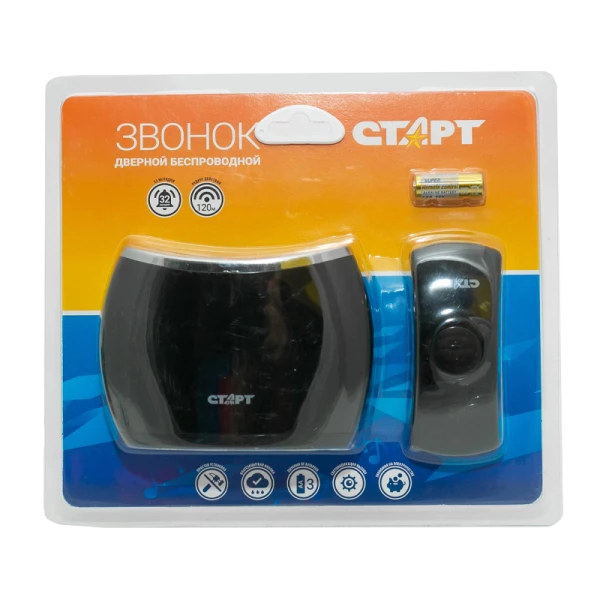 Беспроводной звонок Старт 012 черный (1/30/60)