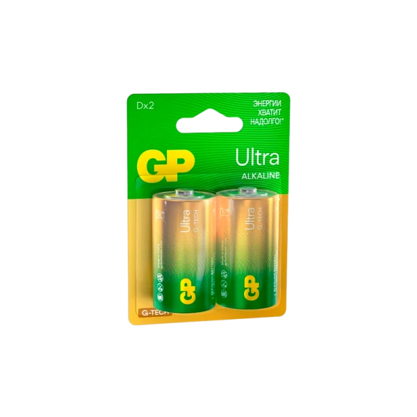 Батарейка GP ULTRA G-Tech LR20 D BL2 Alkaline 1.5V (2/20/160)