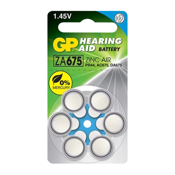 Батарейка GP ZA675 BL6 Zinc Air 1.45V (6/60/300/3000) R