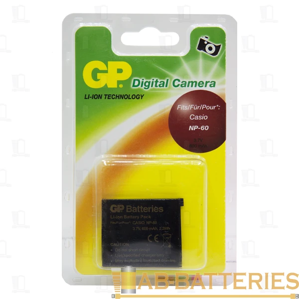 Аккумулятор для цифровой камеры GP DCS002 (Casio NP-60) 3.7V 600mAh