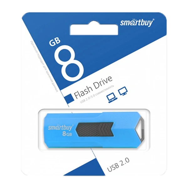 Флеш-накопитель Smartbuy Stream 8GB USB2.0 пластик синий